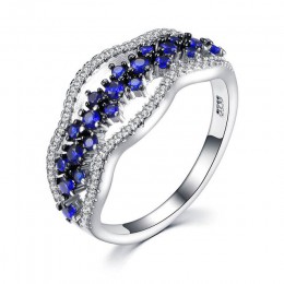 Cellacity Sapphire Rings dla kobiet srebro 925 Fine Jewelry z kamieniami szlachetnymi Size5, 6,7, 8,9, 10 Chic kobieta pierścion