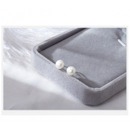 DAIWUJAN 925 perła z polerowanego srebra stadniny kolczyki 7mm/5mm/3mm oryginalne słodkowodne białe purpurowe perły kolczyki dla
