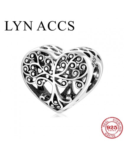 New Arrival 925 Sterling srebrny Hollow serce drzewo genealogiczne koraliki charm w stylu fit oryginalny Pandora DIY Charms bran