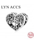 New Arrival 925 Sterling srebrny Hollow serce drzewo genealogiczne koraliki charm w stylu fit oryginalny Pandora DIY Charms bran