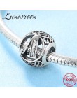 Nowy 925 Sterling Silver Fashion DIY przezroczysty cyrkon list A koraliki Fit oryginalny Pandora Charms bransoletki making