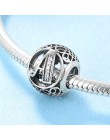 Nowy 925 Sterling Silver Fashion DIY przezroczysty cyrkon list A koraliki Fit oryginalny Pandora Charms bransoletki making