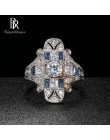 Bague Ringen geometria srebro 925 biżuteria kamienie szlachetne pierścień dla kobiet Sapphire Ruby przesadzone styl kobiet preze