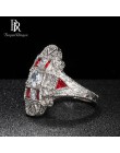 Bague Ringen geometria srebro 925 biżuteria kamienie szlachetne pierścień dla kobiet Sapphire Ruby przesadzone styl kobiet preze