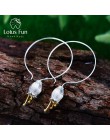 Lotus Fun prawdziwe 925 srebro kolczyki naturalne kreatywne Fine Jewelry Fresh Bell Flower Dangle kolczyki dla kobiet Brincos