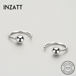 INZATT OL minimalistyczny geometryczny koralik świetlny Hoop kolczyki dla kobiet rocznica prawdziwe 925 srebro Fine Jewelry Fash