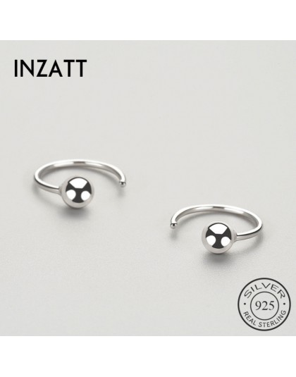 INZATT OL minimalistyczny geometryczny koralik świetlny Hoop kolczyki dla kobiet rocznica prawdziwe 925 srebro Fine Jewelry Fash