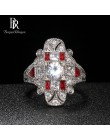 Bague Ringen geometria srebro 925 biżuteria kamienie szlachetne pierścień dla kobiet Sapphire Ruby przesadzone styl kobiet preze