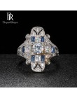 Bague Ringen geometria srebro 925 biżuteria kamienie szlachetne pierścień dla kobiet Sapphire Ruby przesadzone styl kobiet preze