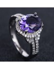 Jellystory klasyczne srebro 925 biżuteria pierścionki z w owalnym kształcie Sapphire Ruby Amethyst Gemstones kobiety pierścień p