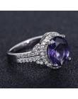 Jellystory klasyczne srebro 925 biżuteria pierścionki z w owalnym kształcie Sapphire Ruby Amethyst Gemstones kobiety pierścień p