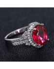 Jellystory klasyczne srebro 925 biżuteria pierścionki z w owalnym kształcie Sapphire Ruby Amethyst Gemstones kobiety pierścień p