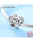 Nowa 925 Sterling Silver Heart shaped modna, z napisami wydrążone love beads Fit oryginalna bransoletka typu charm pandora Jewel