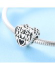 Nowa 925 Sterling Silver Heart shaped modna, z napisami wydrążone love beads Fit oryginalna bransoletka typu charm pandora Jewel