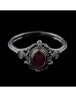 Bague Ringen Vintage Design tajski srebrny Fine Jewelry owalne kamienie szlachetne S925 pierścionki dla kobiet Ruby ametyst kobi