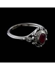 Bague Ringen Vintage Design tajski srebrny Fine Jewelry owalne kamienie szlachetne S925 pierścionki dla kobiet Ruby ametyst kobi