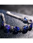 Jellystory Fashion 925 srebro bransoletka z owalnym kształtem Sapphire Gemstone biżuteria dla kobiet Wedding Party Gift wholesal