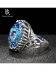 Bague Ringen w owalnym kształcie różowy fioletowy niebieski opal srebrny 925 biżuteria Gemstones pierścień dla kobiet Vingate ak