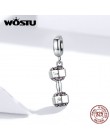 WOSTU moda 925 srebro hantle Fitness Charms Fit oryginalna bransoletka wisiorek koraliki kobiety naszyjnik diy biżuteria CQC1340