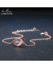 LAMOON Rose bransoletka kwarcowa dla kobiet kamień bransoletka ze srebra próby 925 18K Rose pozłacane Fine Jewelry Simple Style 