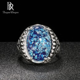 Bague Ringen w owalnym kształcie różowy fioletowy niebieski opal srebrny 925 biżuteria Gemstones pierścień dla kobiet Vingate ak