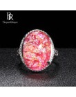 Bague Ringen w owalnym kształcie różowy fioletowy niebieski opal srebrny 925 biżuteria Gemstones pierścień dla kobiet Vingate ak