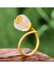 Lotus Fun prawdziwe 925 srebro 18k złoty pierścień naturalny kryształ Handmade Fine Jewelry lilia doliny pierścienie kwiatowe dl