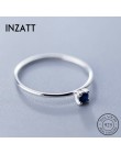 INZATT prawdziwe 925 Sterling Silver niebieski cyrkon pierścień dla kobiet mody Fine Jewelry śliczne 2019 minimalistyczny akceso