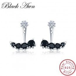 [Czarny AWN] 925 Sterling Silver biżuteria kobiet Boucle D'oreilles śliczne kolczyki dla kobiet I009