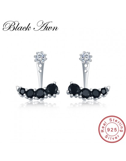 [Czarny AWN] 925 Sterling Silver biżuteria kobiet Boucle D'oreilles śliczne kolczyki dla kobiet I009