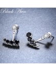 [Czarny AWN] 925 Sterling Silver biżuteria kobiet Boucle D'oreilles śliczne kolczyki dla kobiet I009