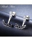 [Czarny AWN] 925 Sterling Silver biżuteria kobiet Boucle D'oreilles śliczne kolczyki dla kobiet I009