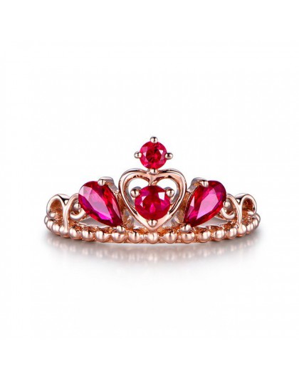 Cellacity Ruby Silver 925 pierścionek dla kobiet klasyczna korona królowej Lady Fine Jewelry przyjęcie zaręczynowe prezent hurto