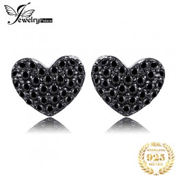 JewelryPalace Love Heart prawdziwa czarna Spinel stadniny kolczyki 925 srebro kolczyki kobiety koreański kolczyki biżuteria