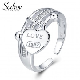 Sodrov miłość 925 Sterling srebrny pierścionek zaręczynowy pierścień z sercem dla kobiet walentynki prezent grzywny biżuteria śl