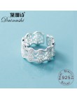 Dainashi Lace Hollow Design palec wskazujący pierścień 925 Sterling srebrna rocznica regulowany pierścień elegancki dla kobiet p