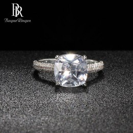 Bague Ringen geometria srebro 925 biżuteria na ślub 5 karatów kamieni szlachetnych pierścień dla kobiet kwadratowych wysokiej kl