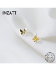 INZATT 2018 prawdziwe 925 srebro GoldColor Butterfly stadniny kolczyki dla kobiet Birthday Party Fine Jewelry Classic Bijoux pre