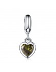 DALARAN 12-Color Heart Shaped Birth Stone Charms 925 srebro koraliki Fit zestaw do robienia bransoletek naszyjniki kobiety wyrob