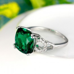 Bague Ringen nowy 100% 925 srebro naturalny rubin Sapphire szmaragd kamień ślub zaręczyny Cocktaill pierścień biżuteria prezent