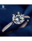 Bague Ringen srebro 925 biżuteria pierścionki dla kobiet Wedding Party Fashion geometria cyrkon walentynki prezenty na rocznicę 