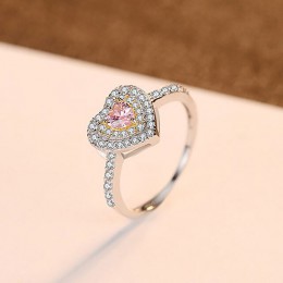 Jellystory 925 sterling silver kobiecy pierścionek romantyczne serce w kształcie Spinel pierścienie na wesele prezent ozdoby hur