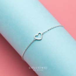 Colusiwei oryginalna 925 Sterling Silver romantyczny serce Link Chain bransoletki i Bangles dla kobiet biżuteria z prawdziwego s