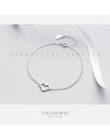 Colusiwei oryginalna 925 Sterling Silver romantyczny serce Link Chain bransoletki i Bangles dla kobiet biżuteria z prawdziwego s