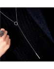 Anenjery 925 srebro biżuteria koło pasek długi naszyjnik z łańcuszkiem collares kolye bijoux femme Choker naszyjnik S-N51
