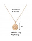 17KM Vintage Gold okrągłe naszyjniki monety naszyjniki dla kobiet dziewczyna długi wisiorek w kształcie monety i naszyjnik 2019 