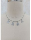 Harajuku list kryształowy naszyjnik z aniołem kobiety biżuteria prezent dla par naszyjnik dziecko miód Choker Femme Punk Collier
