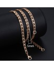 Personalizuj naszyjnik dla kobiet mężczyzn 585 różowe złoto Venitian Curb ślimak Foxtail Link naszyjnik łańcuszkowy biżuteria 50