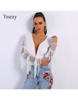 Yesexy 2020 lato Sexy głębokie V frędzel w jednolitym kolorze kobiety body z długim rękawem pajacyki Playsuits VR8917