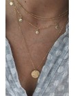 Moda wielowarstwowe naszyjniki Vintage choker z księżycem dla kobiet Gold Collier Femme Party Jewelry